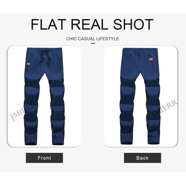 JMIERR Mens Casual Joggers Pants - Cotton Drawstring Chino Cargo Pants Hiking Outdoor Twill Track Jogging Sweatpants Pants