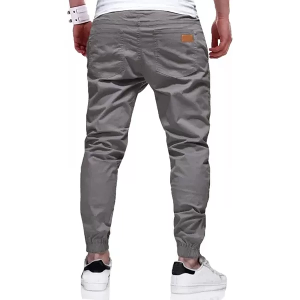 JMIERR Mens Casual Joggers Pants - Cotton Drawstring Chino Cargo Pants Hiking Outdoor Twill Track Jogging Sweatpants Pants