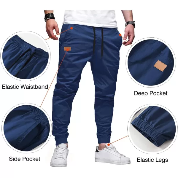 JMIERR Mens Casual Joggers Pants - Cotton Drawstring Chino Cargo Pants Hiking Outdoor Twill Track Jogging Sweatpants Pants