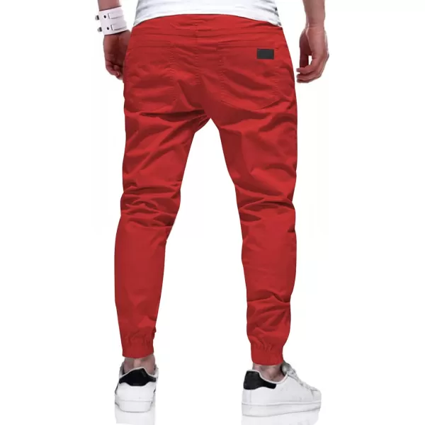 JMIERR Mens Casual Joggers Pants - Cotton Drawstring Chino Cargo Pants Hiking Outdoor Twill Track Jogging Sweatpants Pants