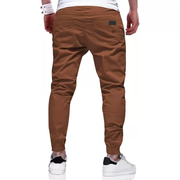 JMIERR Mens Casual Joggers Pants - Cotton Drawstring Chino Cargo Pants Hiking Outdoor Twill Track Jogging Sweatpants Pants