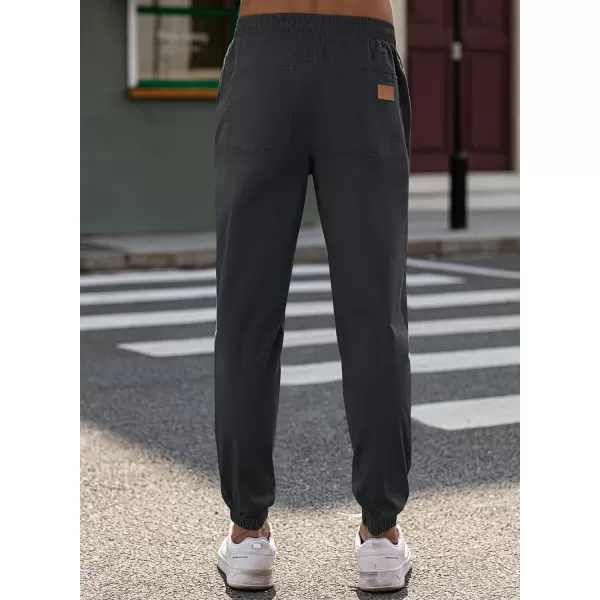 JMIERR Mens Casual Joggers Pants - Cotton Drawstring Chino Cargo Pants Hiking Outdoor Twill Track Jogging Sweatpants Pants