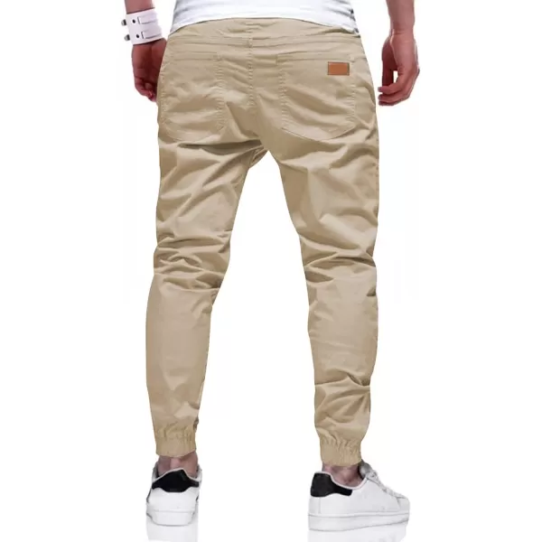 JMIERR Mens Casual Joggers Pants - Cotton Drawstring Chino Cargo Pants Hiking Outdoor Twill Track Jogging Sweatpants Pants