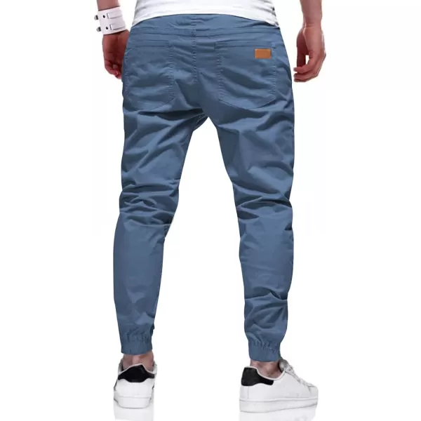 JMIERR Mens Casual Joggers Pants - Cotton Drawstring Chino Cargo Pants Hiking Outdoor Twill Track Jogging Sweatpants Pants