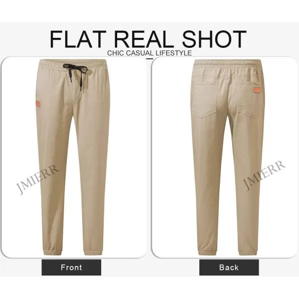 JMIERR Mens Casual Joggers Pants - Cotton Drawstring Chino Cargo Pants Hiking Outdoor Twill Track Jogging Sweatpants Pants