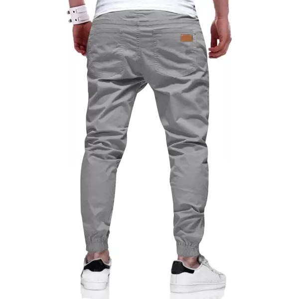 JMIERR Mens Casual Joggers Pants - Cotton Drawstring Chino Cargo Pants Hiking Outdoor Twill Track Jogging Sweatpants Pants