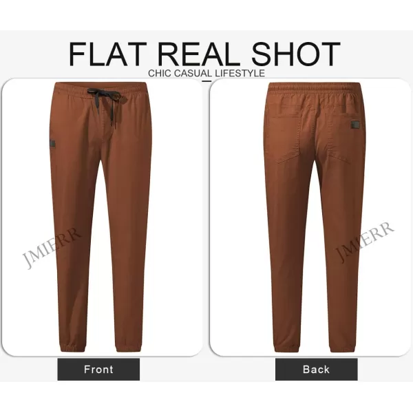 JMIERR Mens Casual Joggers Pants - Cotton Drawstring Chino Cargo Pants Hiking Outdoor Twill Track Jogging Sweatpants Pants