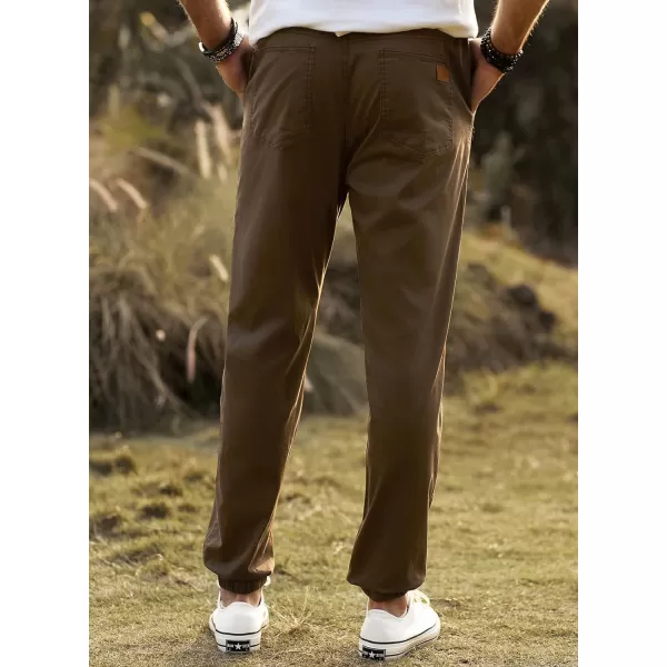 JMIERR Mens Casual Joggers Pants - Cotton Drawstring Chino Cargo Pants Hiking Outdoor Twill Track Jogging Sweatpants Pants