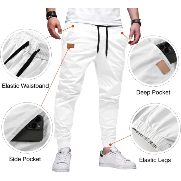 JMIERR Mens Casual Joggers Pants - Cotton Drawstring Chino Cargo Pants Hiking Outdoor Twill Track Jogging Sweatpants Pants