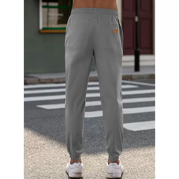 JMIERR Mens Casual Joggers Pants - Cotton Drawstring Chino Cargo Pants Hiking Outdoor Twill Track Jogging Sweatpants Pants