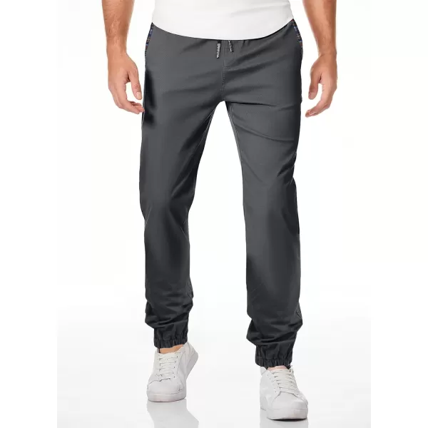 JMIERR Mens Casual Joggers Pants Cotton Drawstring Chino Hiking Pants Outdoor Twill Track Sweatpants with Pockets