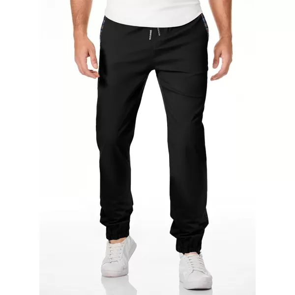 JMIERR Mens Casual Joggers Pants Cotton Drawstring Chino Hiking Pants Outdoor Twill Track Sweatpants with Pockets
