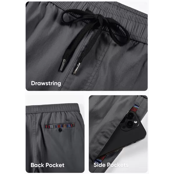 JMIERR Mens Casual Joggers Pants Cotton Drawstring Chino Hiking Pants Outdoor Twill Track Sweatpants with Pockets