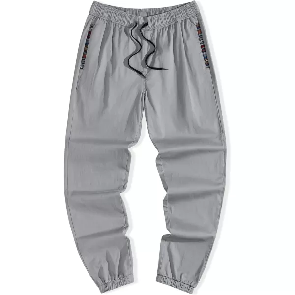JMIERR Mens Casual Joggers Pants Cotton Drawstring Chino Hiking Pants Outdoor Twill Track Sweatpants with Pockets