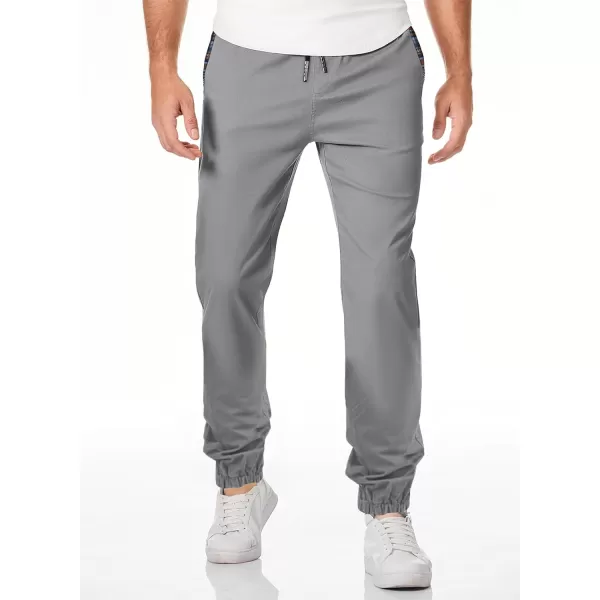 JMIERR Mens Casual Joggers Pants Cotton Drawstring Chino Hiking Pants Outdoor Twill Track Sweatpants with Pockets
