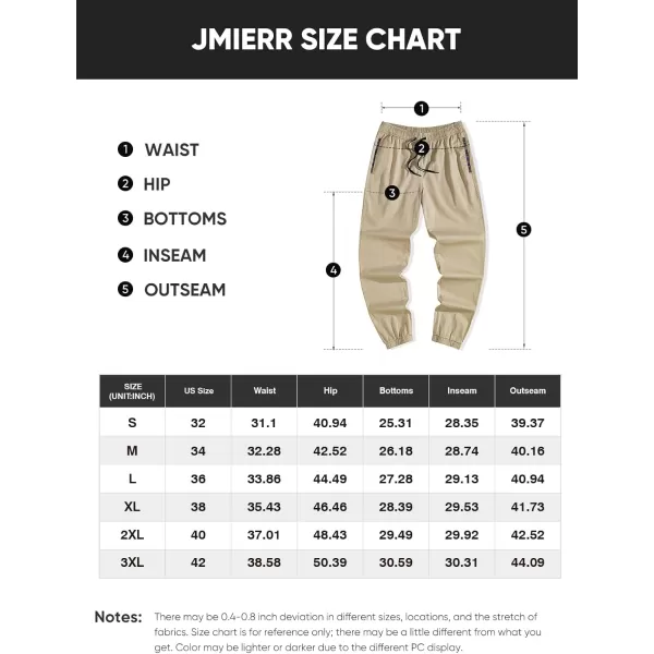 JMIERR Mens Casual Joggers Pants Cotton Drawstring Chino Hiking Pants Outdoor Twill Track Sweatpants with Pockets