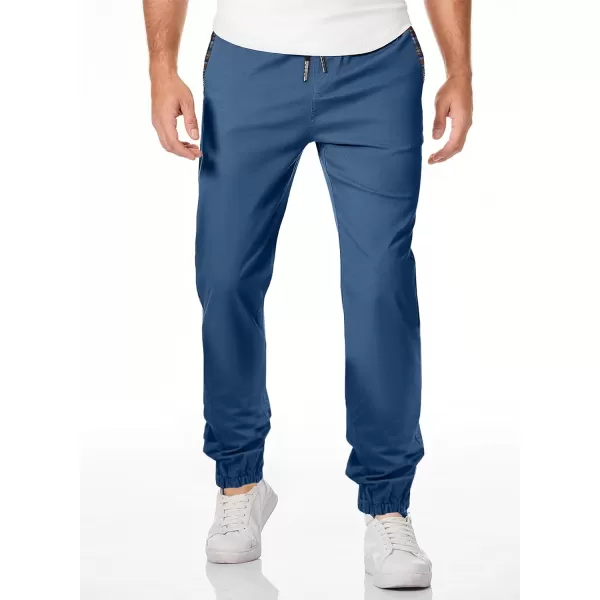 JMIERR Mens Casual Joggers Pants Cotton Drawstring Chino Hiking Pants Outdoor Twill Track Sweatpants with Pockets