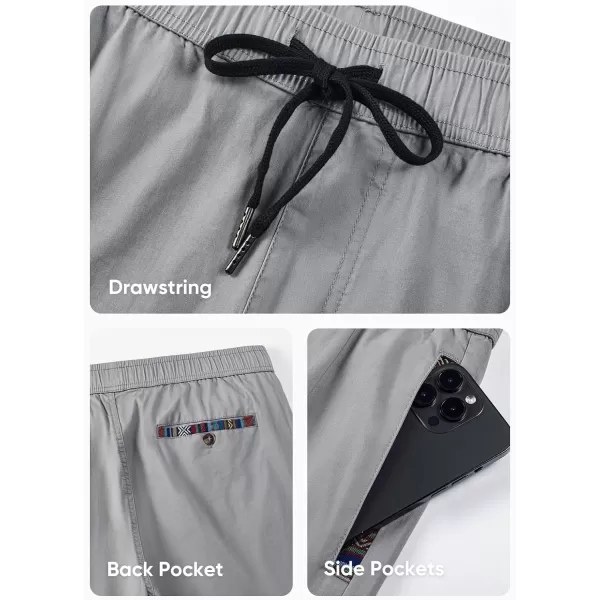 JMIERR Mens Casual Joggers Pants Cotton Drawstring Chino Hiking Pants Outdoor Twill Track Sweatpants with Pockets