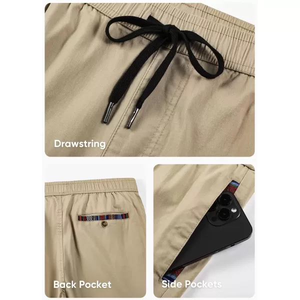 JMIERR Mens Casual Joggers Pants Cotton Drawstring Chino Hiking Pants Outdoor Twill Track Sweatpants with Pockets