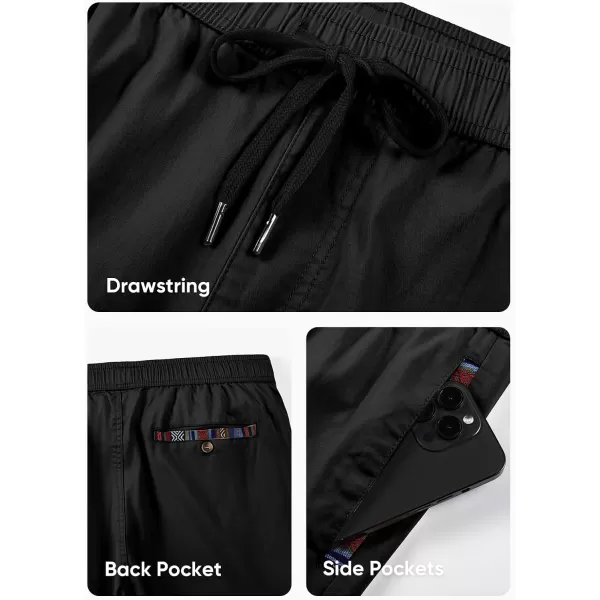 JMIERR Mens Casual Joggers Pants Cotton Drawstring Chino Hiking Pants Outdoor Twill Track Sweatpants with Pockets