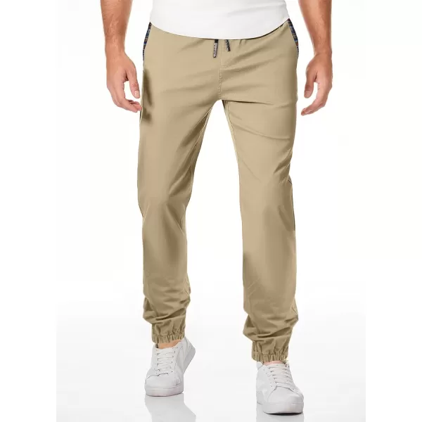 JMIERR Mens Casual Joggers Pants Cotton Drawstring Chino Hiking Pants Outdoor Twill Track Sweatpants with Pockets