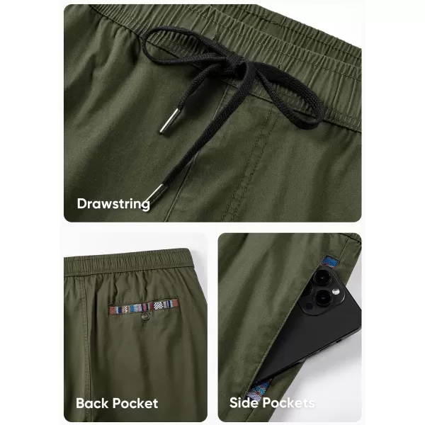 JMIERR Mens Casual Joggers Pants Cotton Drawstring Chino Hiking Pants Outdoor Twill Track Sweatpants with Pockets