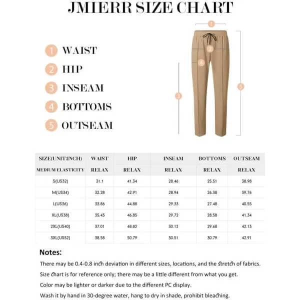 JMIERR Mens Casual Joggers Pants Stretch Drawstring Glof Slim-Fit Pants for Men Chino Hiking Gym Pant Sweatpants with Pockets