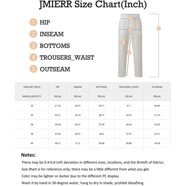 JMIERR Mens Casual Linen Pants Loose Fit Straight Legs Elastic Waist Trousers Summer Beach Yoga