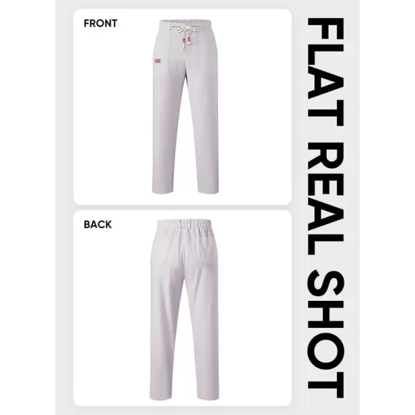 JMIERR Mens Casual Linen Pants Loose Fit Straight Legs Elastic Waist Trousers Summer Beach Yoga