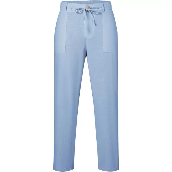 JMIERR Mens Casual Linen Pants Loose Fit Straight Legs Elastic Waist Trousers Summer Beach Yoga