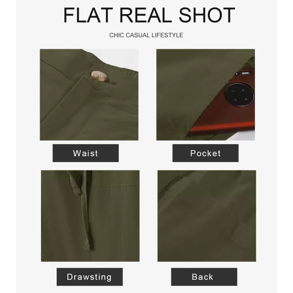 JMIERR Mens Casual Linen Pants Loose Fit Straight Legs Elastic Waist Trousers Summer Beach Yoga