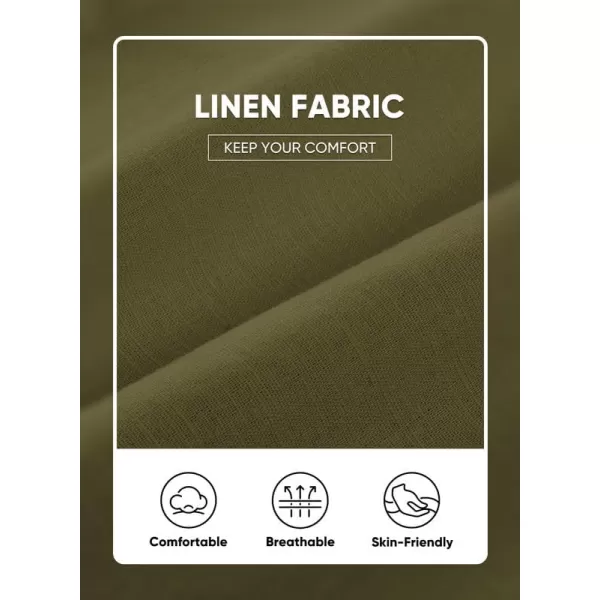JMIERR Mens Casual Linen Pants Loose Fit Straight Legs Elastic Waist Trousers Summer Beach Yoga