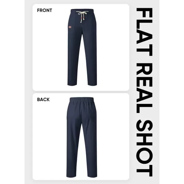 JMIERR Mens Casual Linen Pants Loose Fit Straight Legs Elastic Waist Trousers Summer Beach Yoga