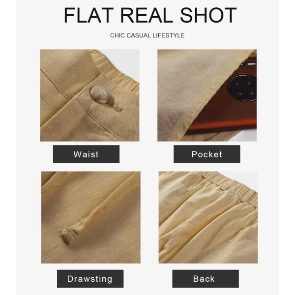JMIERR Mens Casual Linen Pants Loose Fit Straight Legs Elastic Waist Trousers Summer Beach Yoga