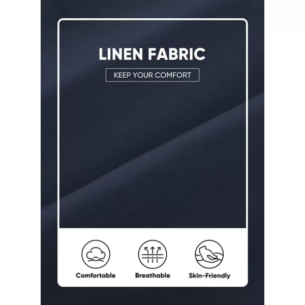 JMIERR Mens Casual Linen Pants Loose Fit Straight Legs Elastic Waist Trousers Summer Beach Yoga