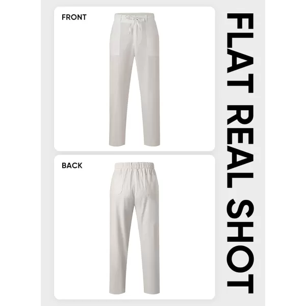 JMIERR Mens Casual Linen Pants Loose Fit Straight Legs Elastic Waist Trousers Summer Beach Yoga