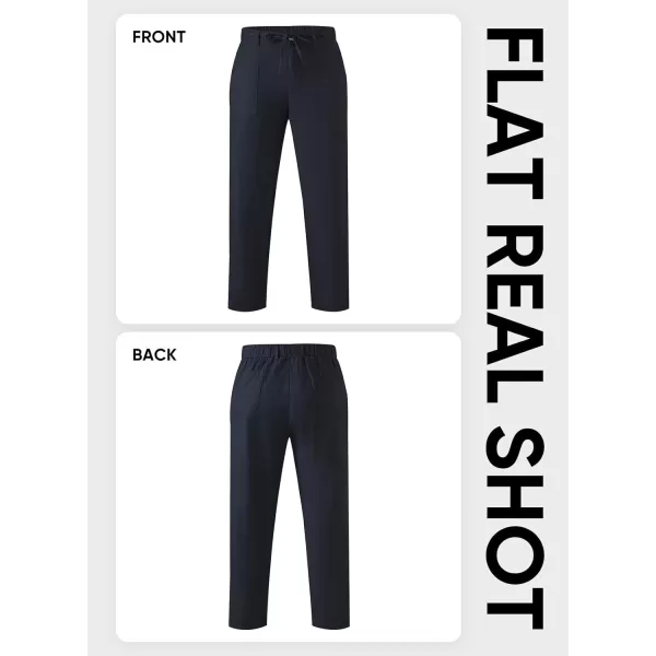 JMIERR Mens Casual Linen Pants Loose Fit Straight Legs Elastic Waist Trousers Summer Beach Yoga