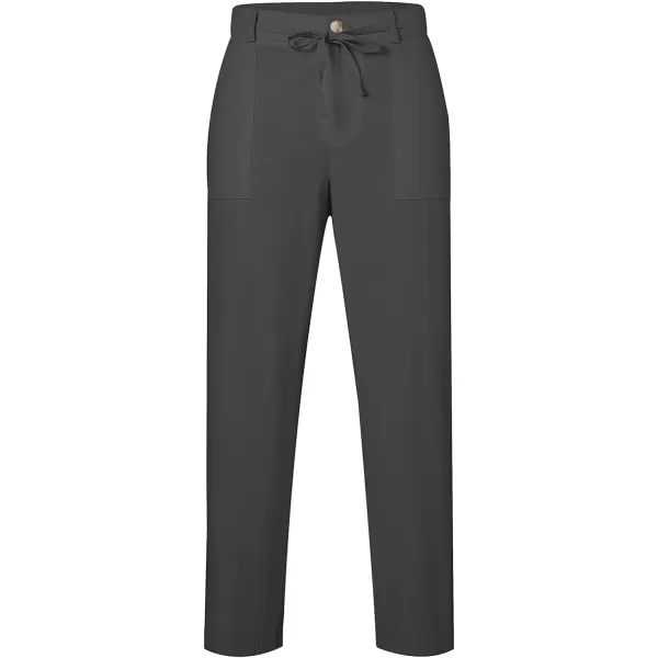 JMIERR Mens Casual Linen Pants Loose Fit Straight Legs Elastic Waist Trousers Summer Beach Yoga
