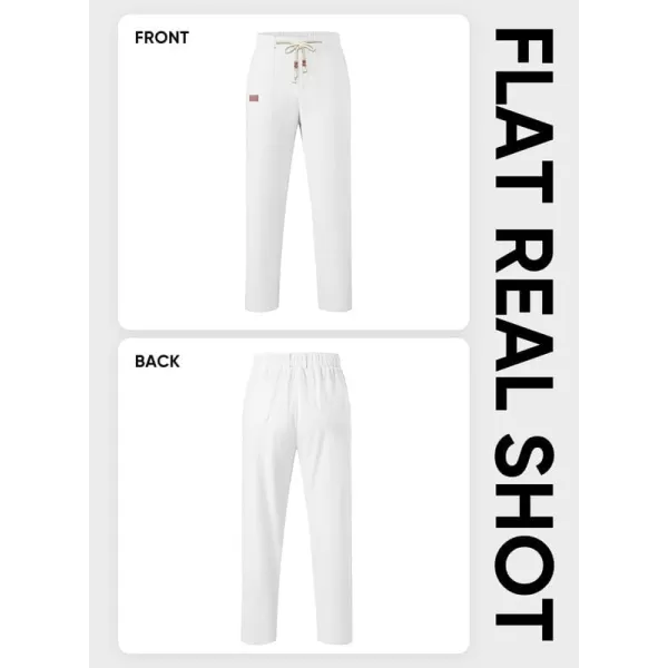 JMIERR Mens Casual Linen Pants Loose Fit Straight Legs Elastic Waist Trousers Summer Beach Yoga