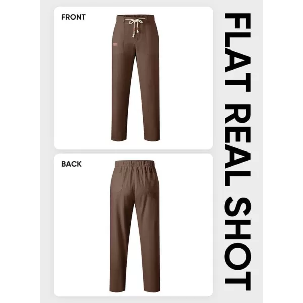 JMIERR Mens Casual Linen Pants Loose Fit Straight Legs Elastic Waist Trousers Summer Beach Yoga