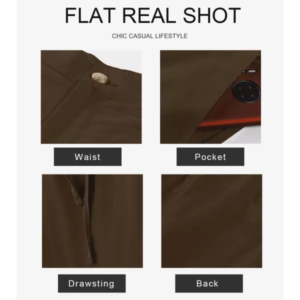 JMIERR Mens Casual Linen Pants Loose Fit Straight Legs Elastic Waist Trousers Summer Beach Yoga