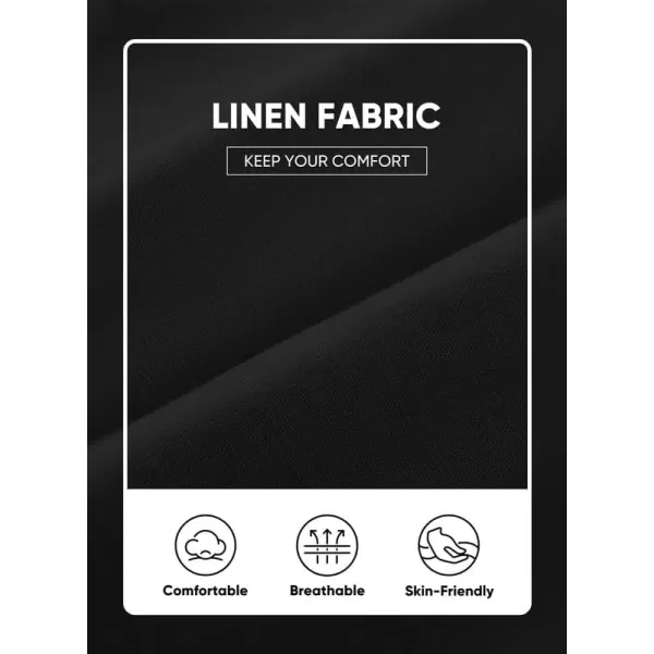 JMIERR Mens Casual Linen Pants Loose Fit Straight Legs Elastic Waist Trousers Summer Beach Yoga