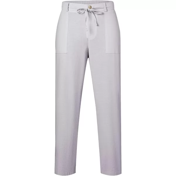 JMIERR Mens Casual Linen Pants Loose Fit Straight Legs Elastic Waist Trousers Summer Beach Yoga