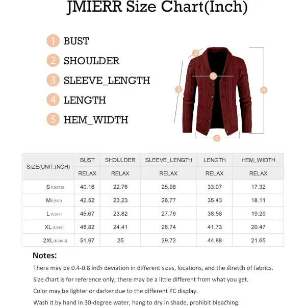 JMIERR Men's Casual Long Sleeve Shawl Collar Buttons Down Cable Knit Cardigan Sweater with Pockets