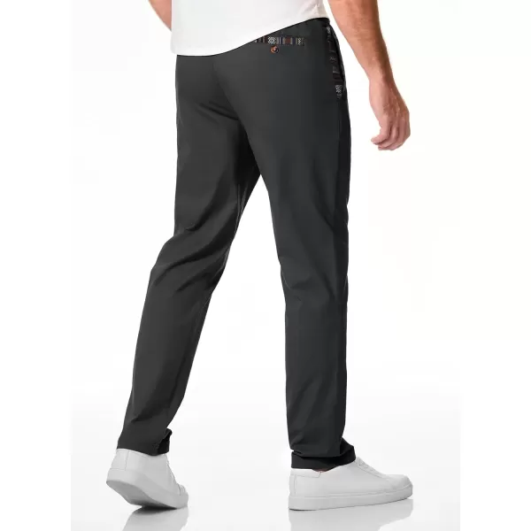 JMIERR Men's Casual Pants Cotton Twill Elastic Drawstring Waist Tapered Chino Pants with Pockets