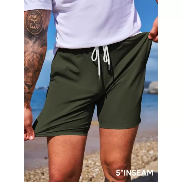 JMIERR Men's Casual Shorts 5"/ 7" Drawstring Summer Quick Dry Beach Stretch Waist Golf Athletic Gym Short