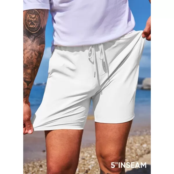 JMIERR Men's Casual Shorts 5"/ 7" Drawstring Summer Quick Dry Beach Stretch Waist Golf Athletic Gym Short