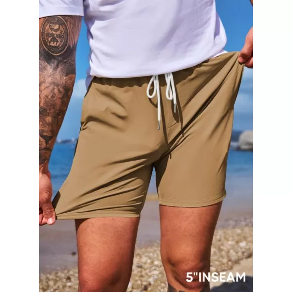 JMIERR Men's Casual Shorts 5"/ 7" Drawstring Summer Quick Dry Beach Stretch Waist Golf Athletic Gym Short