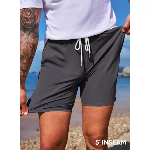 JMIERR Men's Casual Shorts 5"/ 7" Drawstring Summer Quick Dry Beach Stretch Waist Golf Athletic Gym Short