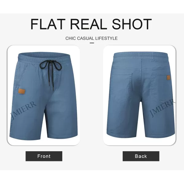 JMIERR Mens Casual Shorts - Cotton Drawstring Summer Beach Stretch Twill Chino Golf Shorts
